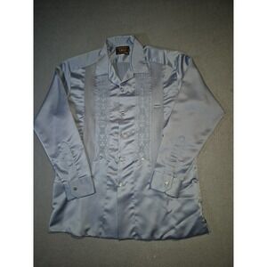 Guayaberas Yucatecas‎ VTG Men's Mexican Cuban Copacabana Satin Shirt  XL Brown